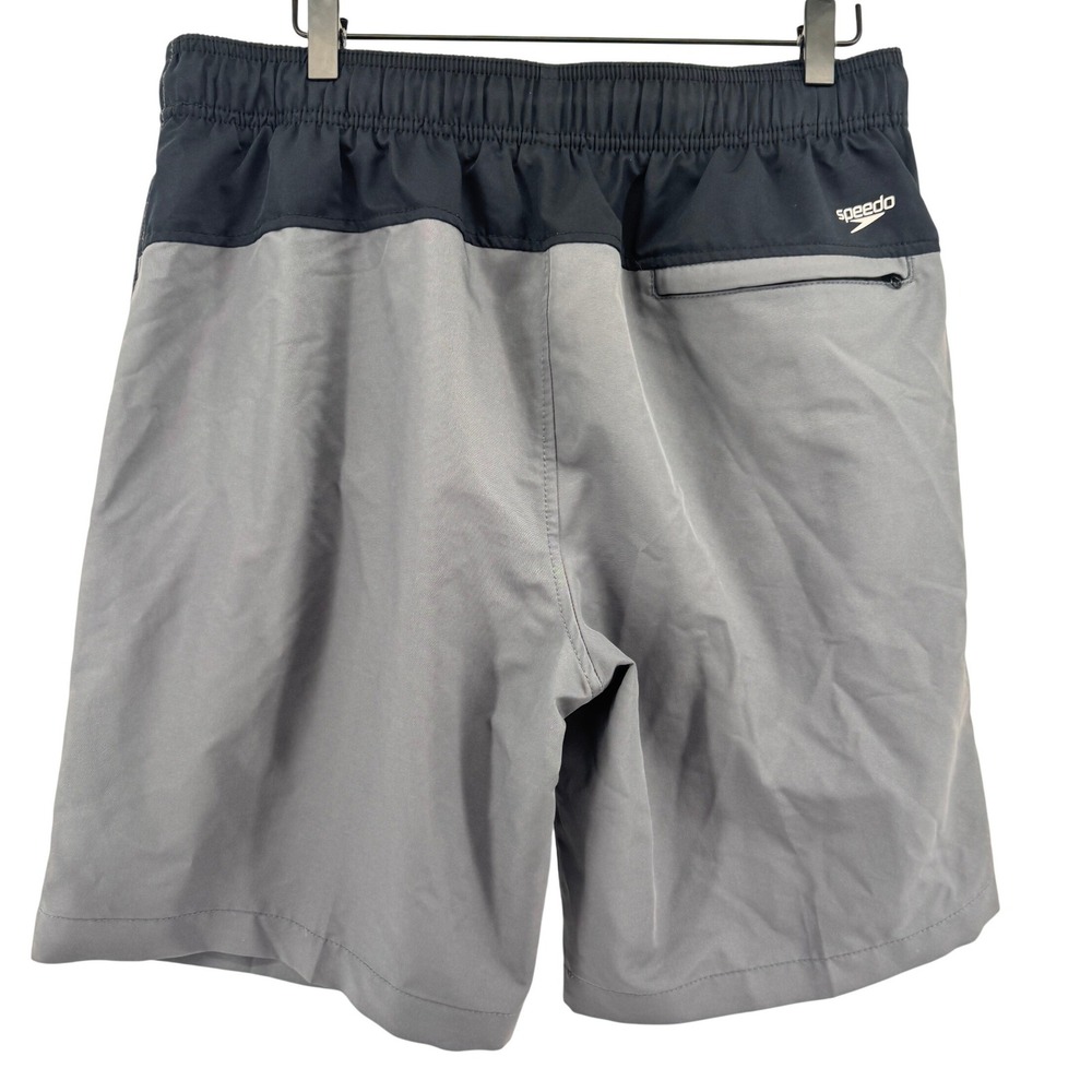 Speedo Mens Swim Trunks Grey Black Mesh Liner Board Shorts Size Large - Picture 2 of 7